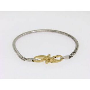 【送料無料】ジュエリー・アクセサリー ナインエンドレスシルバーブレスレットゴールドメッキロックneuf interminable jlo argent bracelet w plaque or verrou 18cm178cm 305018の画像