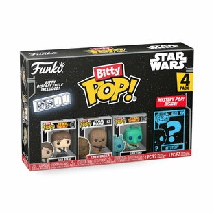 Funko・ビティポップ スター・ウォーズ ミニコレクタブル・トイ 4パック - ハン・ソロ、チューバッカ、グリード＆ミステリー・チェイス フィギュア (Styles May Vary)の画像