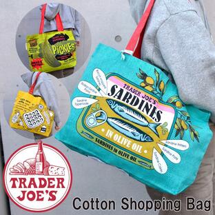 Trader Joe's トレーダージョーズ【コットンショッピングバッグ】ショッピングトート カラー エコバック お買い物袋 サブバッグ トートバッグ トレジョの画像