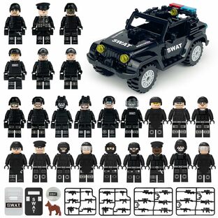 機動隊警察ヘリコプター組み立てセット武器アクセサリーセットミリタリー組み立てレンガ男の子用おもちゃギフト他のブランドと互換性があります C SWAT 特殊部隊の画像