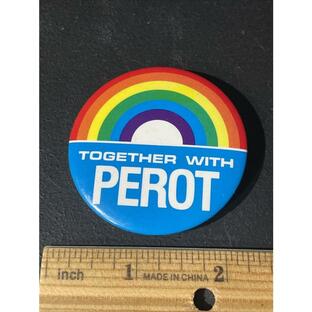 ピンバッジ Ross Perot Rainbow Political Pin Back Buttonの画像