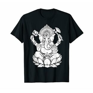 Ganeshシンボル ヨガ ヒンドゥー教 男性 女性 瞑想 ガネーシャ Tシャツの画像