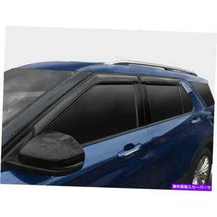 バグシールド AVSフィット2020フォードエクスプローラーベントヴィザーマウントウィンドウディフレクター4PC-煙 AVS Fit 2020 Ford Explorer Ventvisoの画像