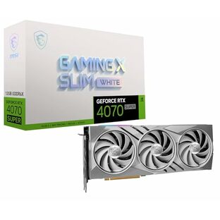 MSI GeForce RTX 4070 SUPER 12G GAMING X SLIM WHITE/A PCIe4.0 2スロット・3ファン搭載 グラフィックスカード ホワイトモデル VD8750の画像