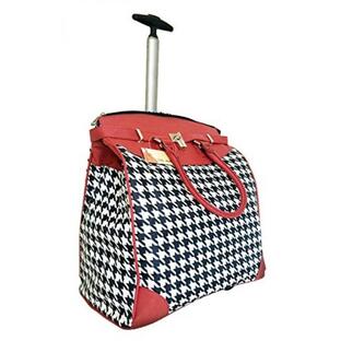 2 in 1 PC 19" Computerlaptop Bag Tote Duffel Rolling Wheel Case Purse Tablet Hounds Redの画像