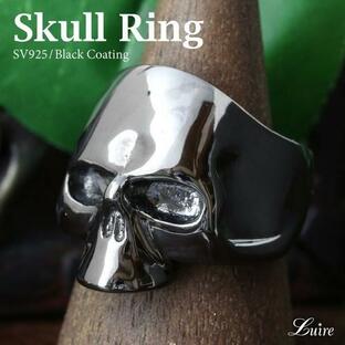 リング メンズリング スカル ドクロ ブラックスカル 骸骨 シルバー 指輪の画像