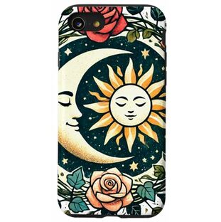 iPhone SE (2020) / 7 / 8 太陽と月のイラスト バラとツタ スマホケースの画像