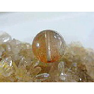ルチルクォーツ 金色針水晶 14mm珠−17 （ばらケ売りで）『金運・財運・仕事運・恋愛運向上』ルチルクォーツ『愛の矢（キューピッドの矢）』と呼ばれ愛を象徴する水晶鉱物『恋人探しの石』【パワーストーン】の画像
