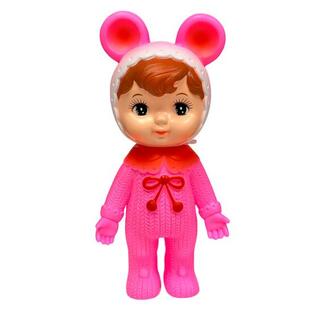 チャーミーちゃん くま耳 耳付き帽子 ピンク WD.P2 児玉産業 ソフビ人形 昭和レトロの画像