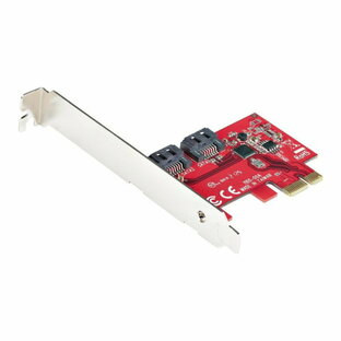 StarTech 2P6G-PCIE-SATA-CARD [SATA 2ポート増設 PCI Expressインターフェースカード (6Gbps/ロープロファイル & フルサイズPCI対応/PCIe SATA コントローラ/RAIDなし ASM1061チップ搭載)]の画像