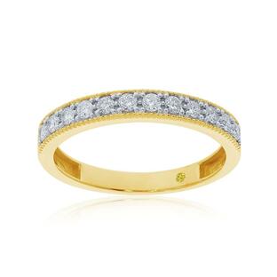 La Joya 1/10 1/2 CT TW認定 人工ヴィンテージ風 ダイヤモンドリング 輝く10Kソリッドゴールド結婚指 並行輸入品の画像
