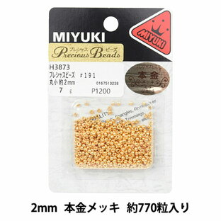 ビーズ プレシャスビーズ 丸小 2mm 本金メッキ MIYUKI ミユキ H3873の画像