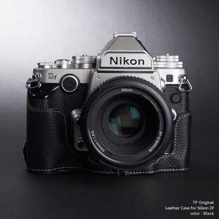 カメラケース TP Original Nikon Df 専用 レザー ケース Black ブラック おしゃれ 本革 牛革 速写ケース バッテリー交換可能 ニコン TB06DF-BKの画像