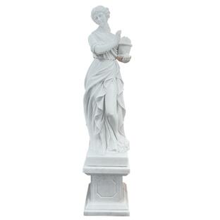 天然大理石彫刻 ぬくもりのヴィーナス（冬）乙女像 全高約1m60cm 石像 女性像 ヴィーナス像 女神 ビーナス像 大理石 彫刻 オブジェ 置物の画像