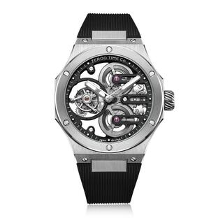 【受注生産】腕時計 フルスケルトントゥールビヨン 機械式 手巻き サファイアガラス メンズ 40代 ケース幅:43mm ZEROO T8 THE ORION 品番:ZT008SBBの画像