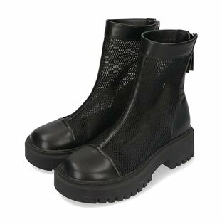 [オリエンタルトラフィック] ファッションブーツ ブーツ ショートブーツ レディース 厚底 メッシュ 大きいサイズ 小さいサイズ 履きやすい 歩きやすい BLACKの画像